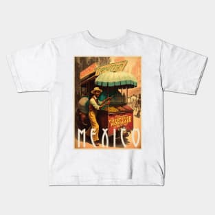 Mexico Street Vendor Vintage Travel Art Poster Kids T-Shirt